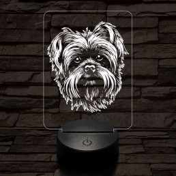 Affenpinscher-fej 7 színű 3D led lámpa