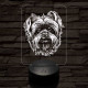 Affenpinscher-fej 7 színű 3D led lámpa