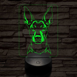 Mexikói meztelen kutya-fej 7 színű 3D led lámpa