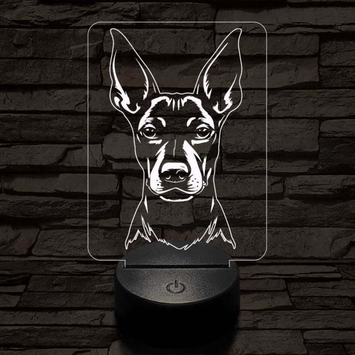 Mexikói meztelen kutya-fej 7 színű 3D led lámpa