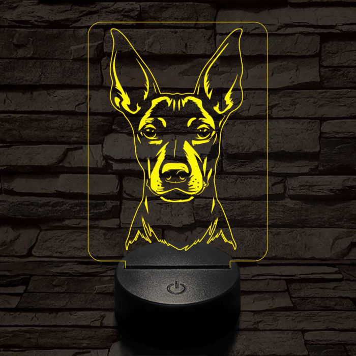 Mexikói meztelen kutya-fej 7 színű 3D led lámpa