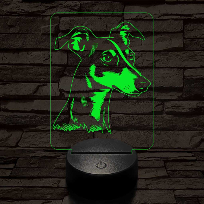 Kis angol agár-fej 7 színű 3D led lámpa