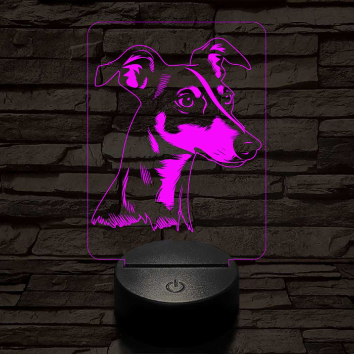 Kis angol agár-fej 7 színű 3D led lámpa