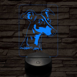 Kis angol agár-fej 7 színű 3D led lámpa