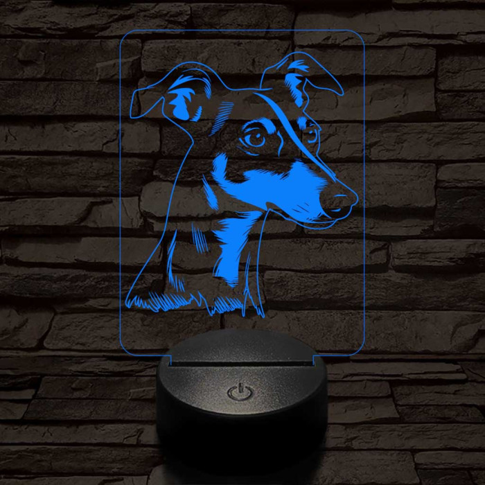 Kis angol agár-fej 7 színű 3D led lámpa