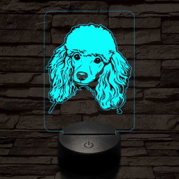 Uszkár-fej 7 színű 3D led lámpa