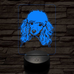 Uszkár-fej 7 színű 3D led lámpa