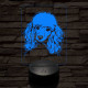 Uszkár-fej 7 színű 3D led lámpa