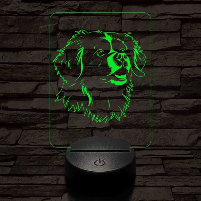 Tibeti spániel-fej 7 színű 3D led lámpa