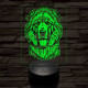 Tibeti masztiff-fej 7 színű 3D led lámpa