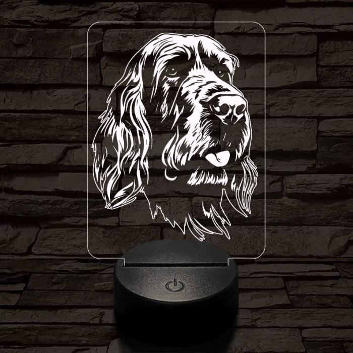 Olasz griffon-fej 7 színű 3D led lámpa