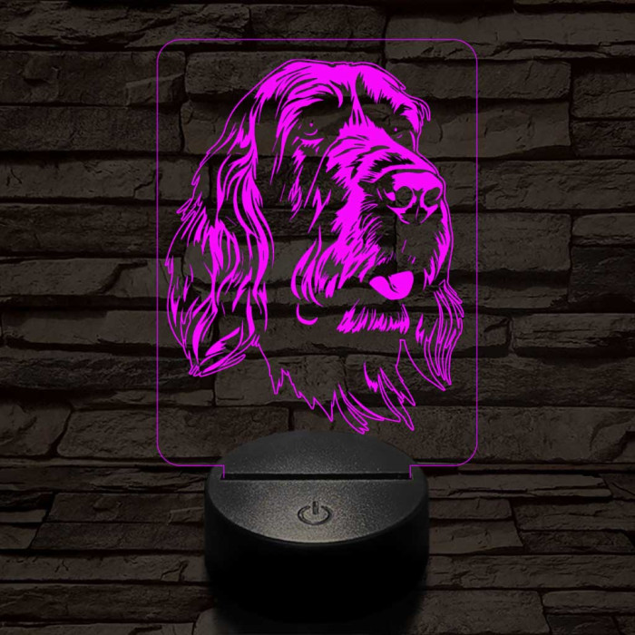 Olasz griffon-fej 7 színű 3D led lámpa