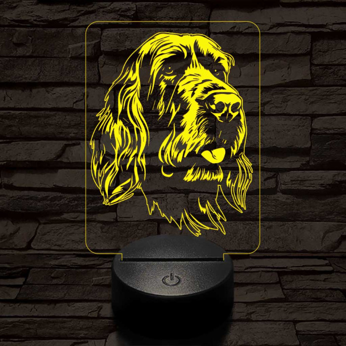 Olasz griffon-fej 7 színű 3D led lámpa