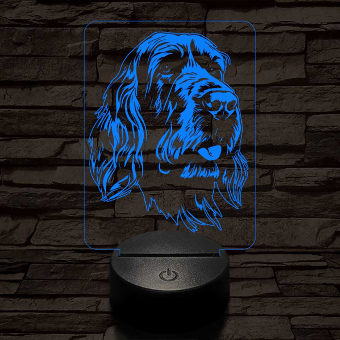 Olasz griffon-fej 7 színű 3D led lámpa