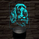 Olasz griffon-fej 7 színű 3D led lámpa