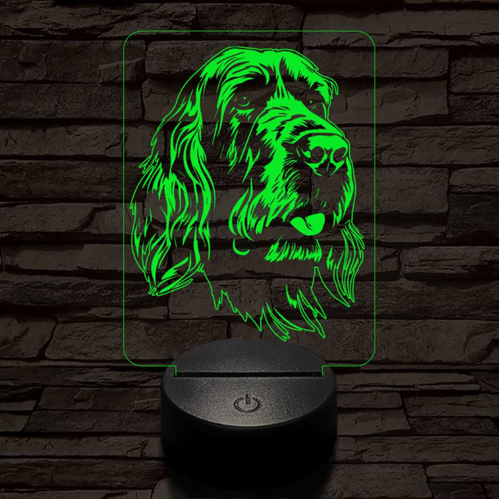 Olasz griffon-fej 7 színű 3D led lámpa