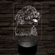 Spanyol vízikutya-fej 7 színű 3D led lámpa