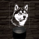 Shiba inu-fej 7 színű 3D led lámpa