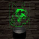 Skót terrier-fej 7 színű 3D led lámpa