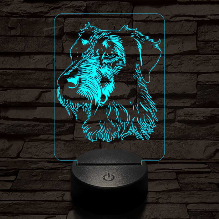 Skót szarvasagár-fej 7 színű 3D led lámpa