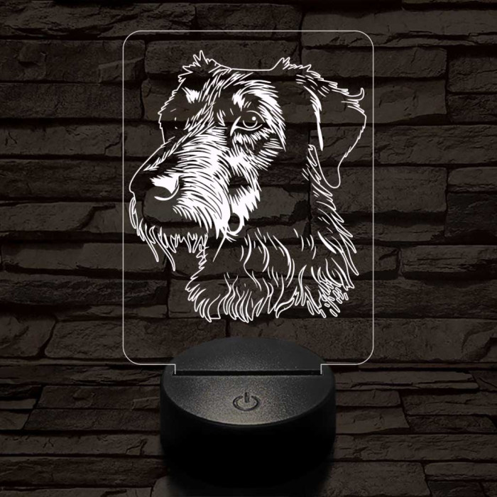 Skót szarvasagár-fej 7 színű 3D led lámpa