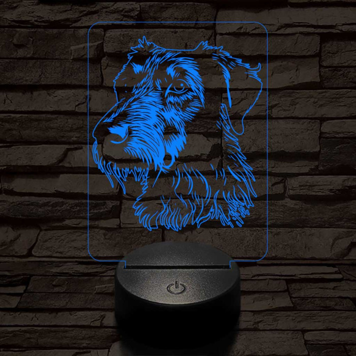 Skót szarvasagár-fej 7 színű 3D led lámpa