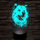 Szamojéd-fej 7 színű 3D led lámpa