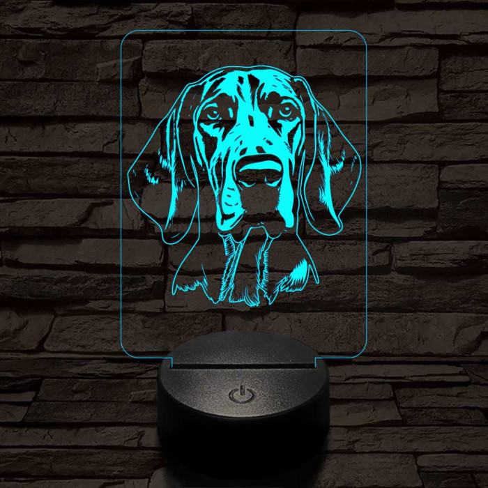 Vörös mosómedvekopó-fej 7 színű 3D led lámpa