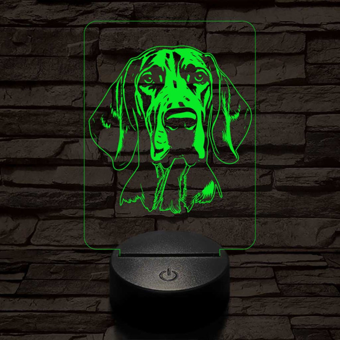 Vörös mosómedvekopó-fej 7 színű 3D led lámpa