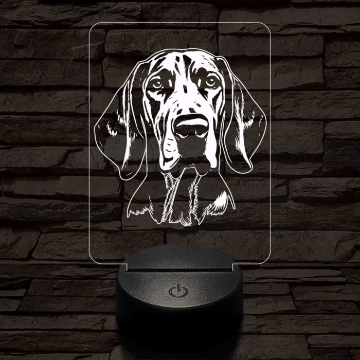 Vörös mosómedvekopó-fej 7 színű 3D led lámpa