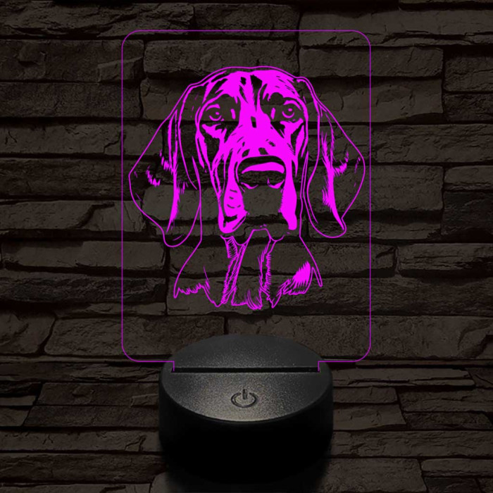 Vörös mosómedvekopó-fej 7 színű 3D led lámpa