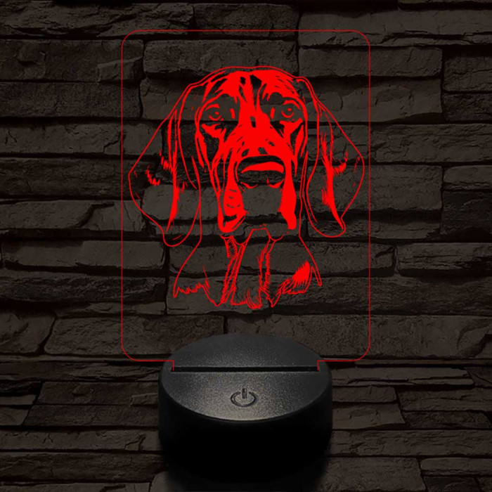 Vörös mosómedvekopó-fej 7 színű 3D led lámpa