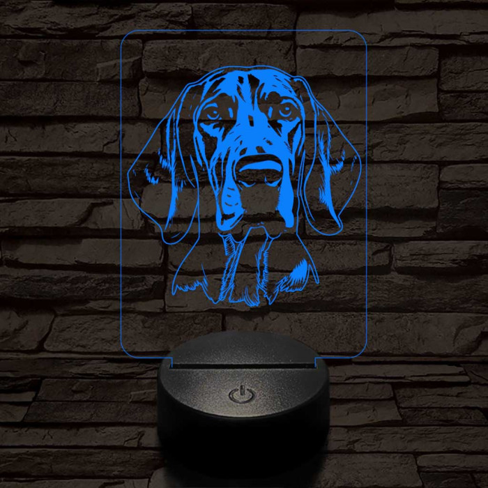 Vörös mosómedvekopó-fej 7 színű 3D led lámpa