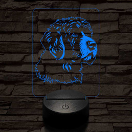 Portugál vízi kutya-fej 7 színű 3D led lámpa