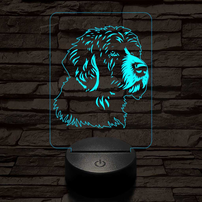 Portugál vízi kutya-fej 7 színű 3D led lámpa