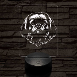 Pekingi palotakutya 7 színű 3D led lámpa