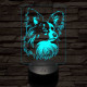 Papillon kutya 7 színű 3D led lámpa