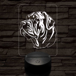 Nápolyi masztiff kutya 7 színű 3D led lámpa
