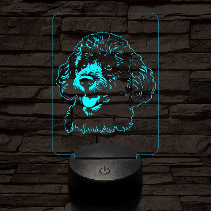 Törpe uszkár 7 színű 3D led lámpa