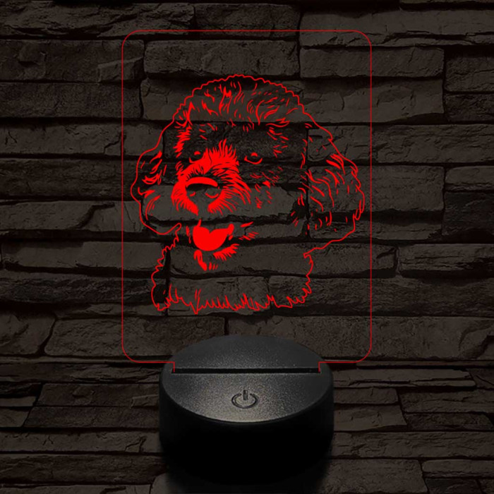 Törpe uszkár 7 színű 3D led lámpa