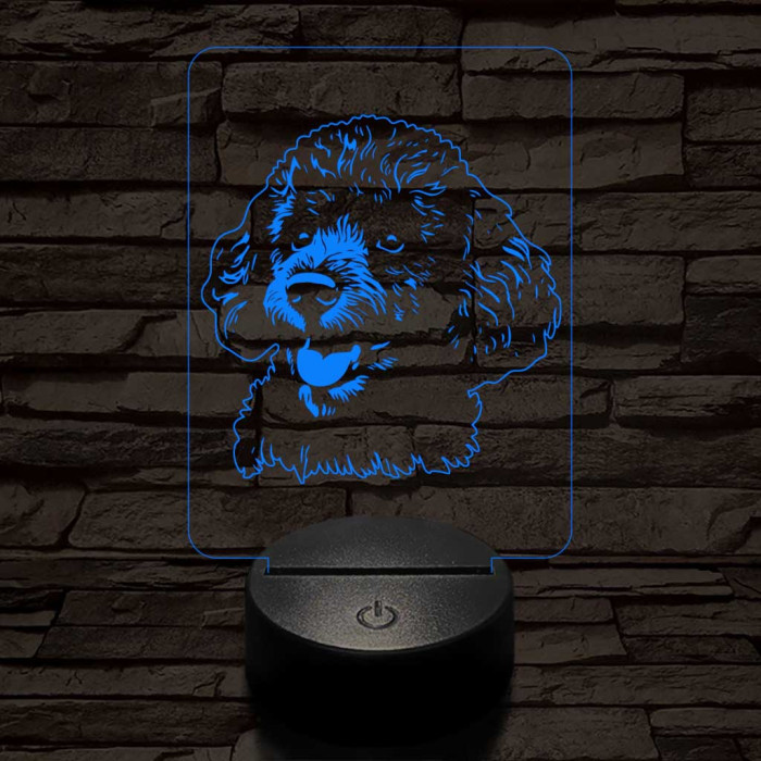 Törpe uszkár 7 színű 3D led lámpa