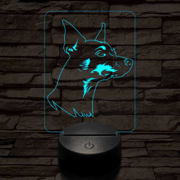 Törpe pinscher 7 színű 3D led lámpa