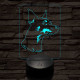 Törpe pinscher 7 színű 3D led lámpa