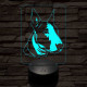 Törpe bull terrier 7 színű 3D led lámpa