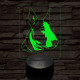 Törpe bull terrier 7 színű 3D led lámpa