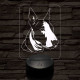 Törpe bull terrier 7 színű 3D led lámpa