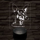 Manchester terrier 7 színű 3D led lámpa