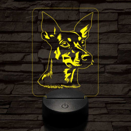 Manchester terrier 7 színű 3D led lámpa