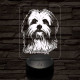 Máltai selyemkutya 7 színű 3D led lámpa
