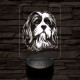 Kis oroszlánkutya (lowchen, löwchen) 7 színű 3D led lámpa